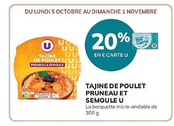 20% en € Carte U