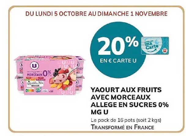20% EN € CARTE U