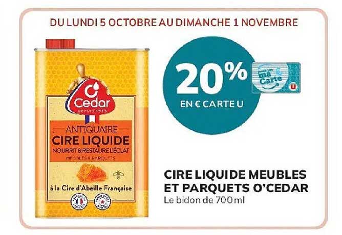20% EN € CARTE U