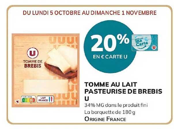 20% EN € CARTE U