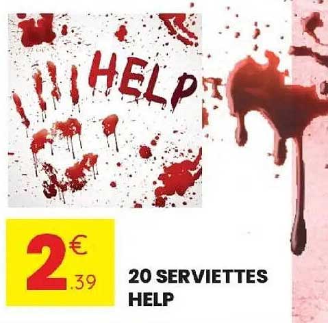 20 SERVIETTES HELP