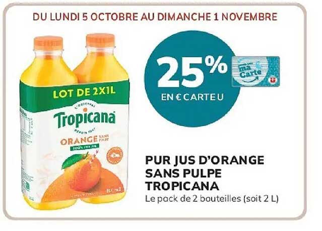 25% EN € CARTE U