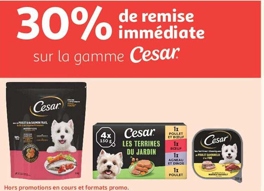 30% de remise immédiate sur la gamme Cesar