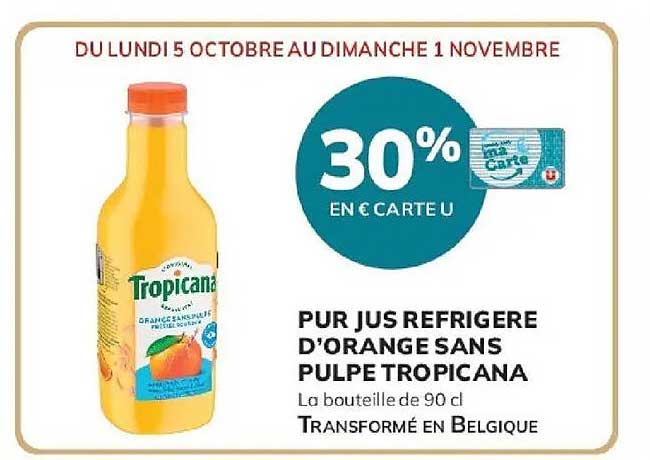 30% EN € CARTE U