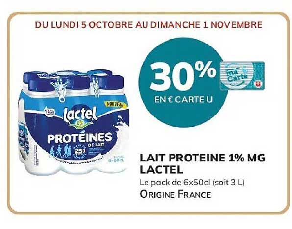 30% EN € CARTE U