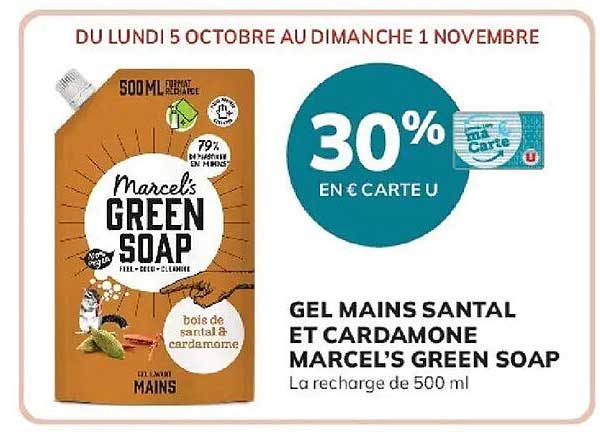 30% EN € CARTE U