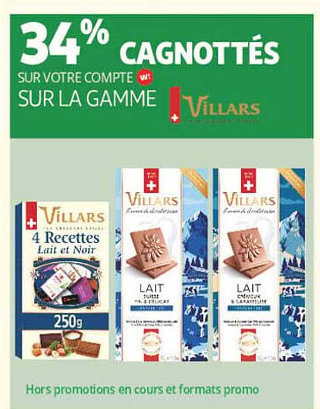 34% CAGNOTTÉS SUR VOTRE COMPTE SUR LA GAMME VILLARS