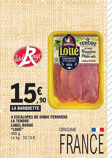 4 escalopes de dinde fermière la tendre Label Rouge "Loué"