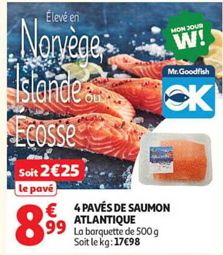 4 PAVÉS DE SAUMON ATLANTIQUE