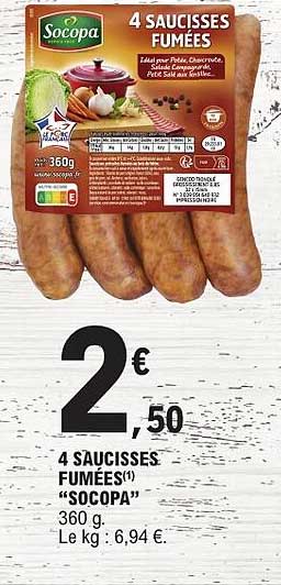 4 SAUCISSES FUMÉES