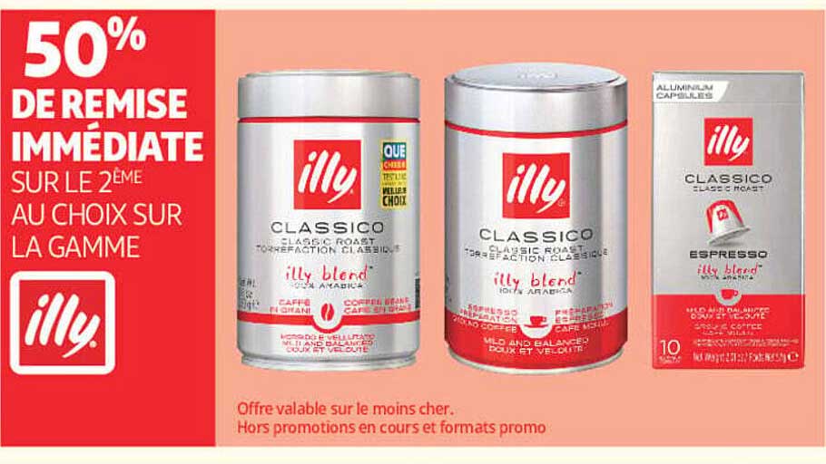 50% DE REMISE IMMÉDIATE SUR LE 2ÈME AU CHOIX SUR LA GAMME illy