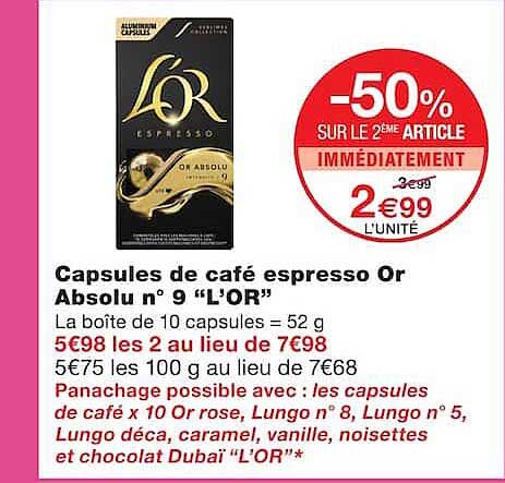 -50% SUR LE 2EME ARTICLE IMMÉDIATEMENT