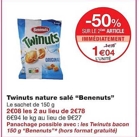 -50% SUR LE 2ÈME ARTICLE IMMÉDIATEMENT