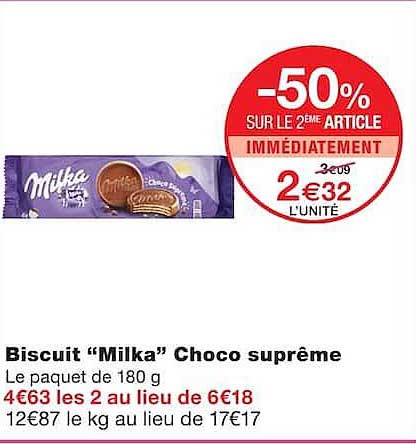 -50% SUR LE 2ÈME ARTICLE IMMÉDIATEMENT