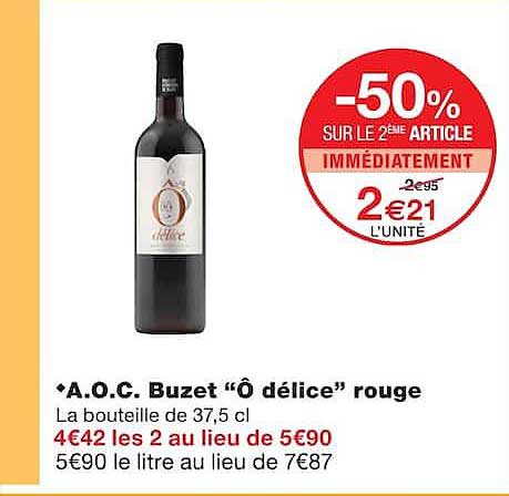 -50% SUR LE 2ÈME ARTICLE IMMÉDIATEMENT