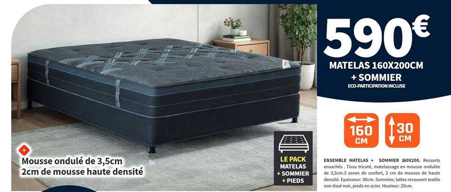 590€ MATELAS 160X200CM + SOMMIER