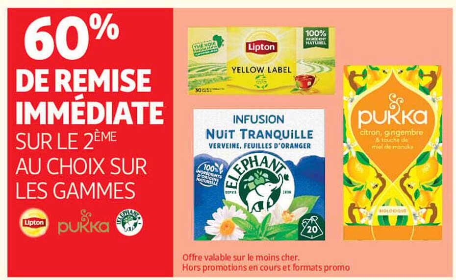 60% DE REMISE IMMÉDIATE SUR LE 2ÈME AU CHOIX SUR LES GAMMES