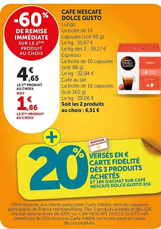 -60% de remise immédiate sur le 2ème produit au choix