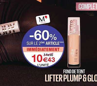 -60% SUR LE 2ÈME ARTICLE*** IMMÉDIATEMENT 10€43 L'UNITÉ