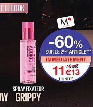 -60% SUR LE 2ÈME ARTICLE*** IMMÉDIATEMENT 11€13 L'UNITÉ