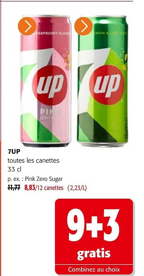 7UP toutes les canettes 33 cl