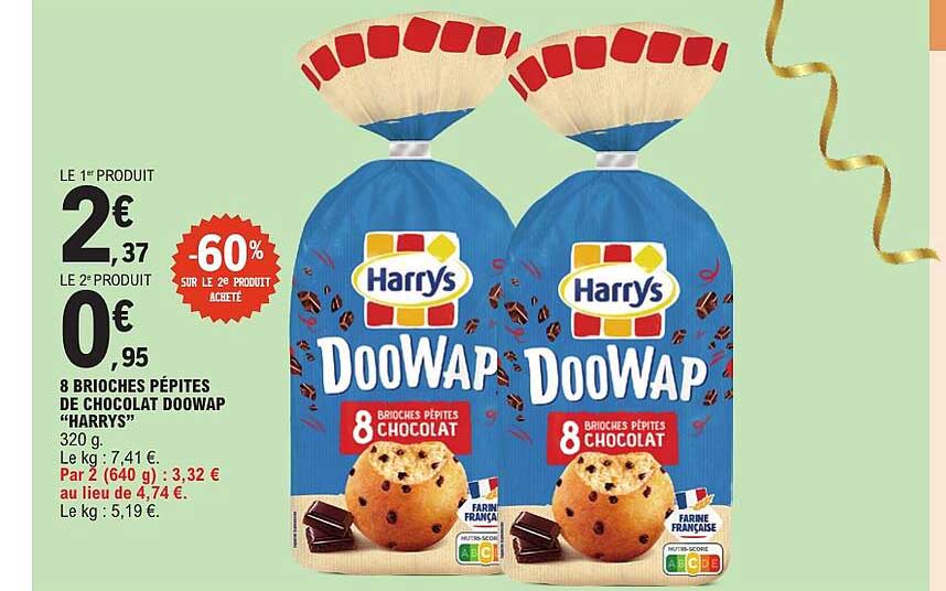 8 BRIOCHES PÉPITES DE CHOCOLAT DOOWAP "HARRY'S"
