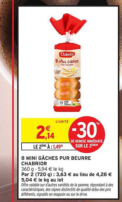 8 MINI GÂCHES PUR BEURRE CHABRIOR