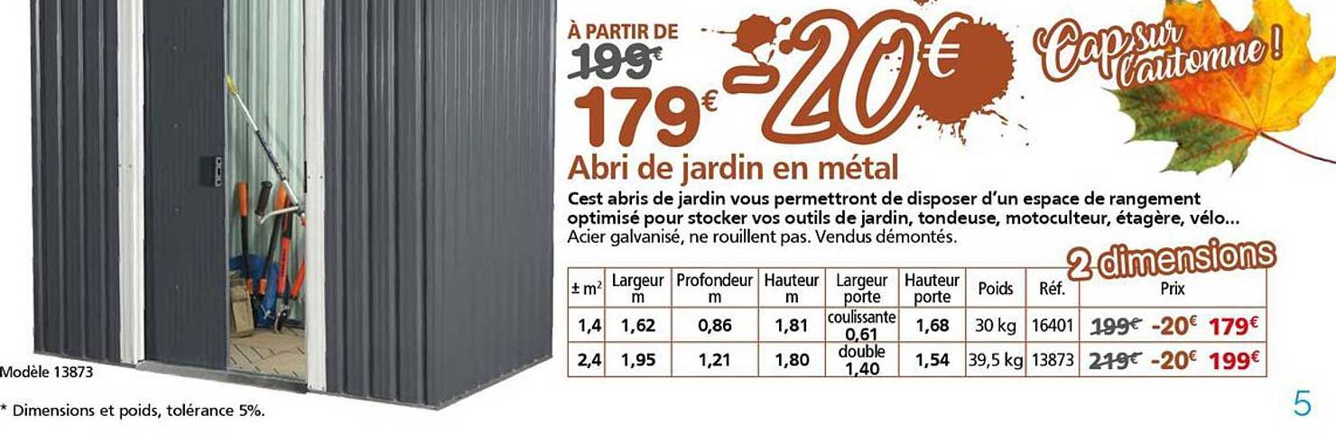 Abri de jardin en métal