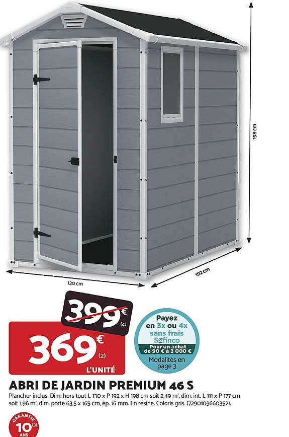 ABRI DE JARDIN PREMIUM 4S