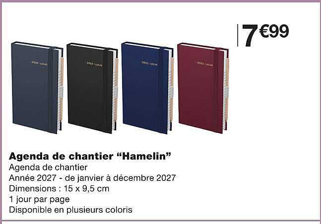 Agenda de chantier “Hamelin”