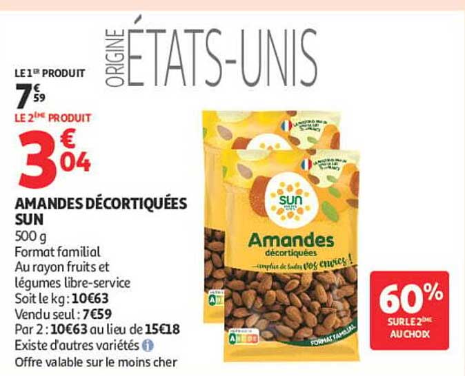 AMANDES DÉCORTIQUÉES SUN