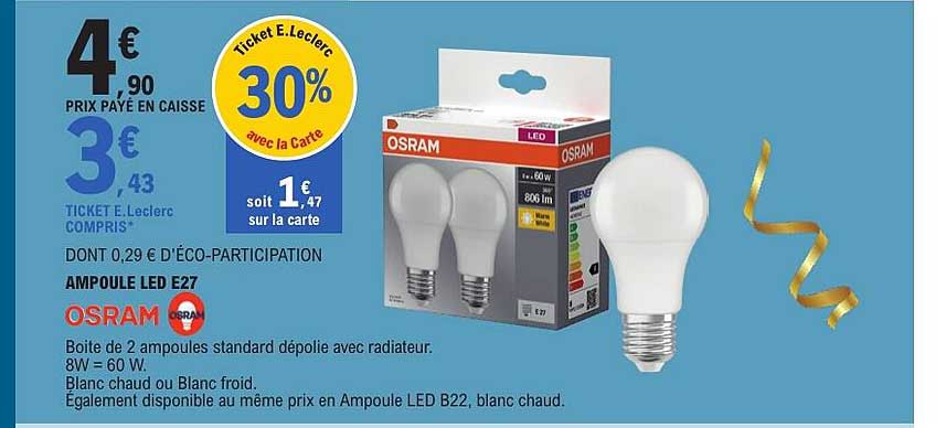 AMPOULE LED E27 OSRAM