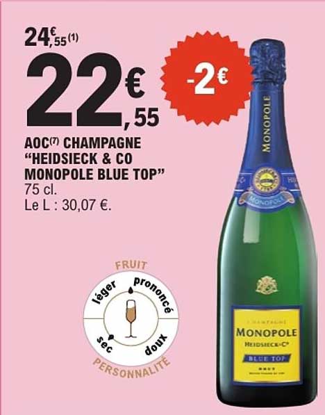AOC CHAMPAGNE “HEIDSIECK & CO MONOPOLE BLUE TOP” 75 cl.