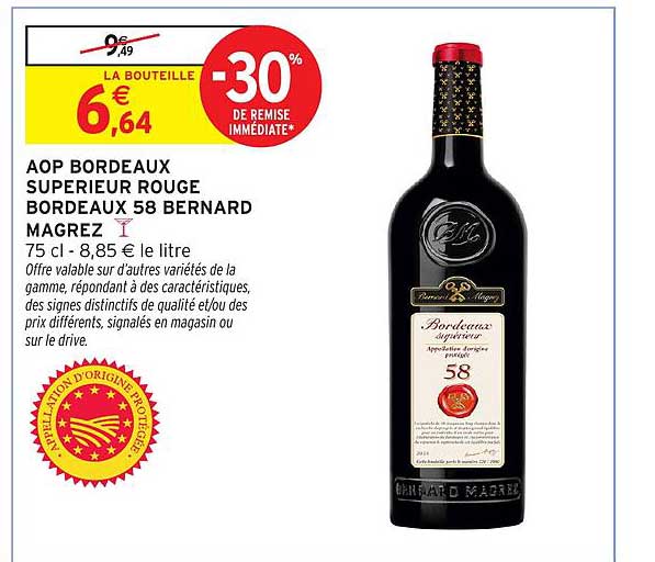 AOP BORDEAUX SUPERIEUR ROUGE BORDEAUX 58 BERNARD MAGREZ