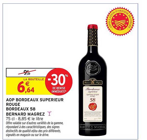 AOP BORDEAUX SUPERIEUR ROUGE BORDEAUX 58 BERNARD MAGREZ