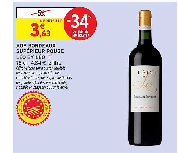 AOP BORDEAUX SUPÉRIEUR ROUGE LÉO BY LÉO