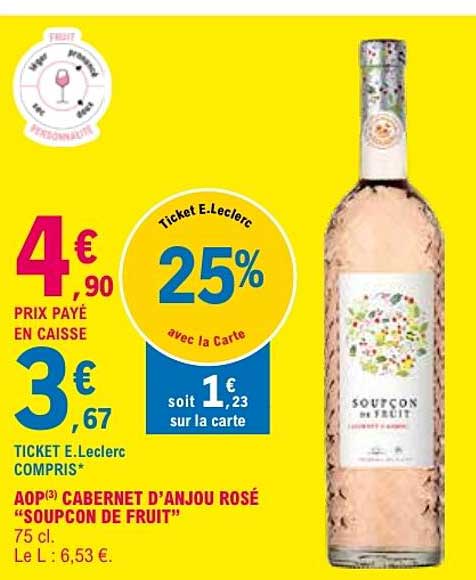 AOP CABERNET D’ANJOU ROSÉ “SOUPÇON DE FRUIT”