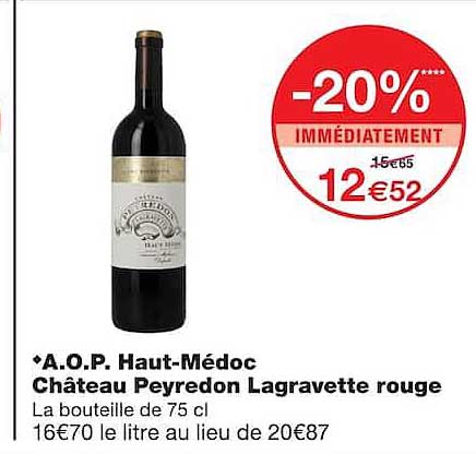 A.O.P. Haut-Médoc Château Peyredon Lagravette rouge