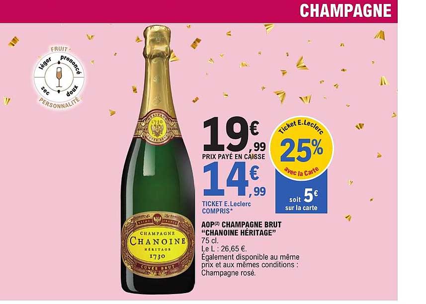 AOP(2) CHAMPAGNE BRUT “CHANOINE HÉRITAGE”