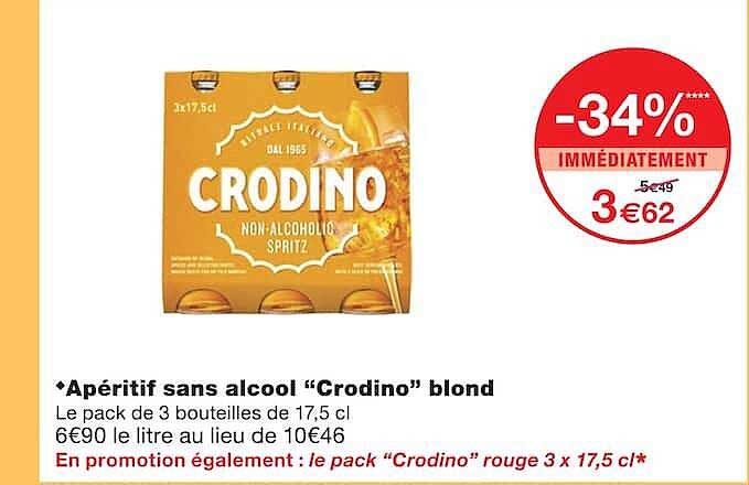 Apéritif sans alcool “Crodino” blond