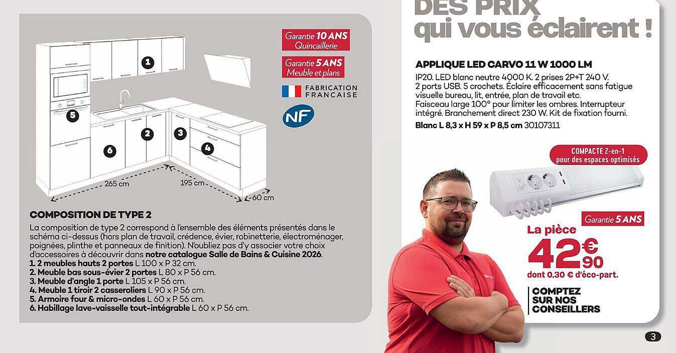 APPLIQUE LED CARVO 11 W 1000 LM