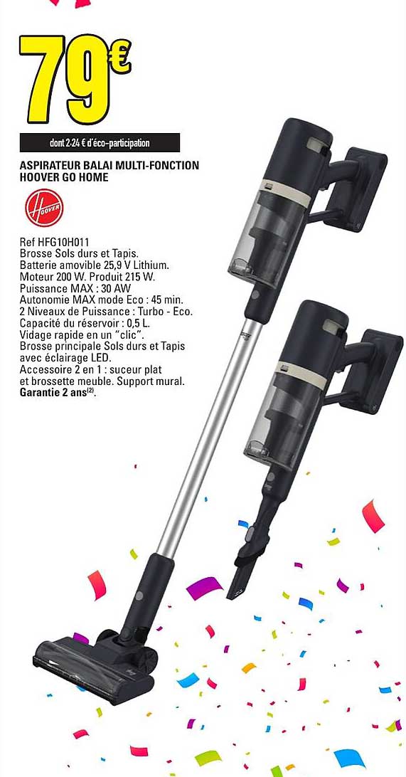 ASPIRATEUR BALAI MULTI-FONCTION HOOVER GO HOME