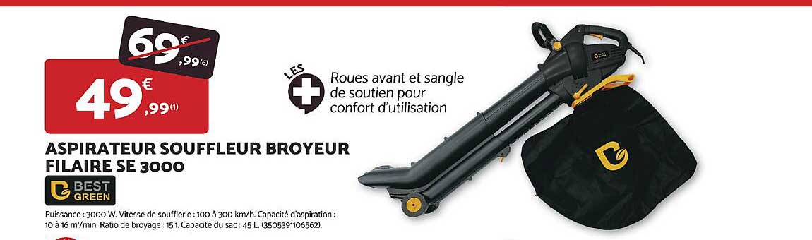 ASPIRATEUR SOUFFLEUR BROYEUR FILAIRE SE 3000