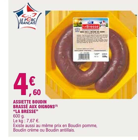 ASSIETTE BOUDIN BRASSE AUX OIGNONS "LA BRESSE"