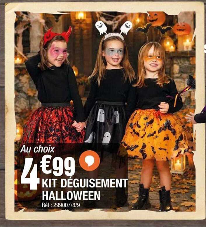 Au choix 4€99 KIT DÉGUISEMENT HALLOWEEN