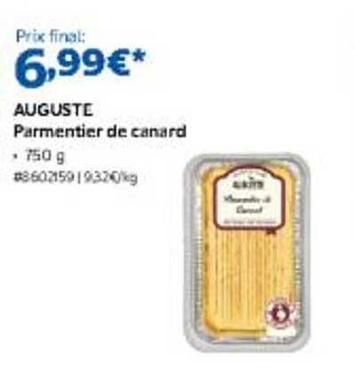 AUGUSTE Parmentier de canard