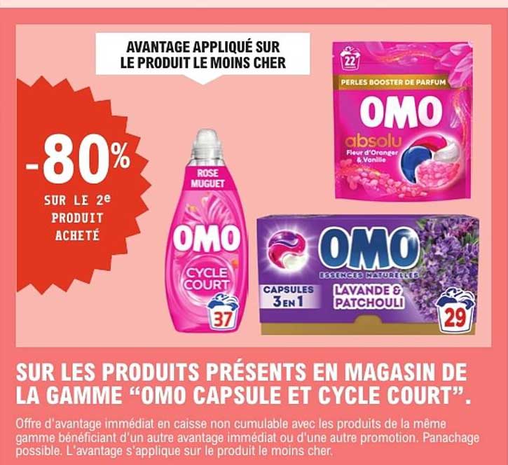 AVANTAGE APPLIQUÉ SUR LE PRODUIT LE MOINS CHER