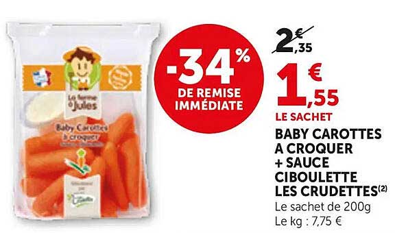 BABY CAROTTES A CROQUER + SAUCE CIBOULETTE LES CRUDETTES(2)