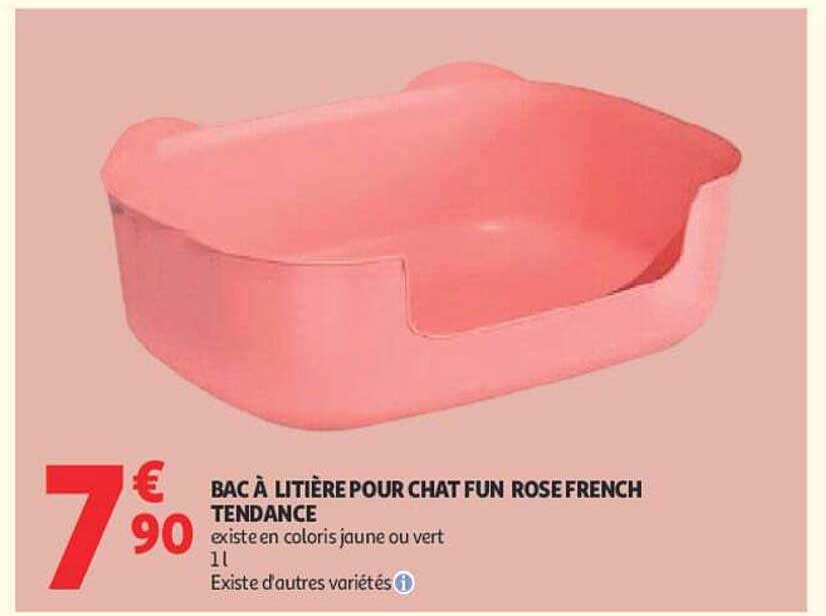 BAC À LITIÈRE POUR CHAT FUN ROSE FRENCH TENDANCE