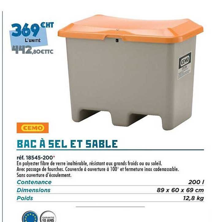 BAC À SEL ET SABLE